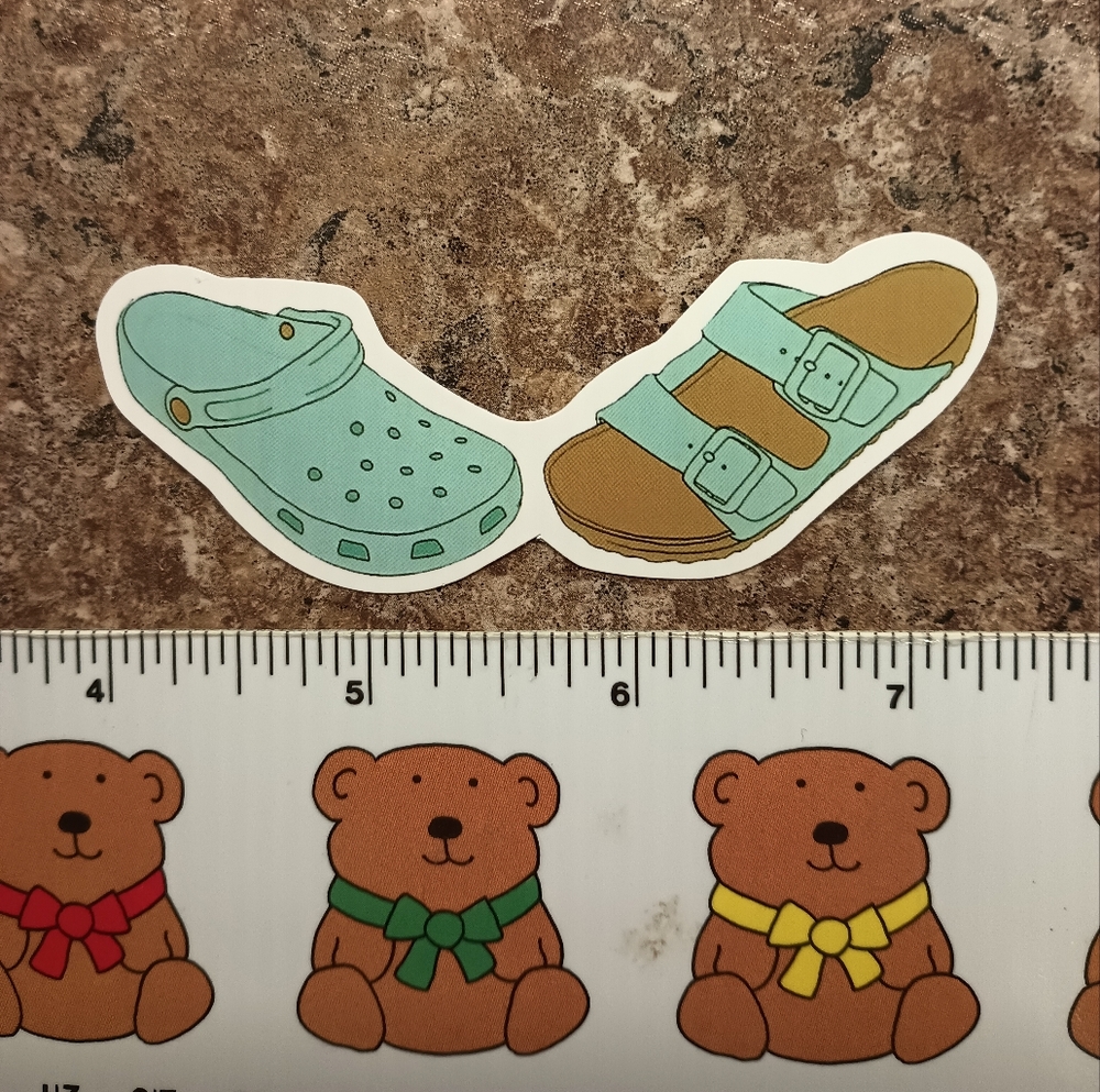 10/$10 Ocean Beach Coastal Vacation Crocs Birks Sand Florida Decal Sticker Surf
